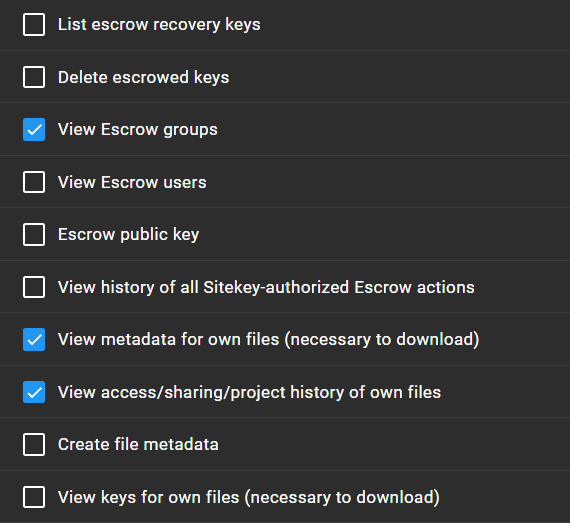 tiCrypt permissions frame 4
